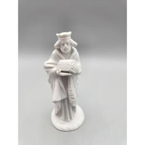 Vintage White Bisque Porcelain Wise Man King Figurine Schmid Santini Nativity